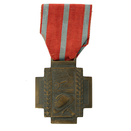 Медаль "Огненный крест 1914-1918" Металл, литье Бельгия, 1918 год в боях на линии фронта инфо 9697k.