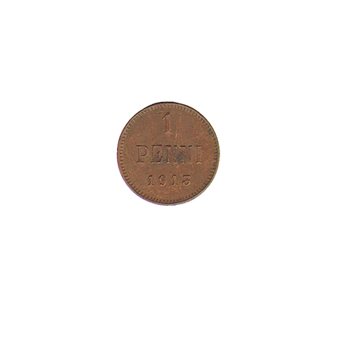 Монета номиналом 1 пенни Металл Финляндия в составе Российской Империи, 1913 г 1913 г инфо 9937k.