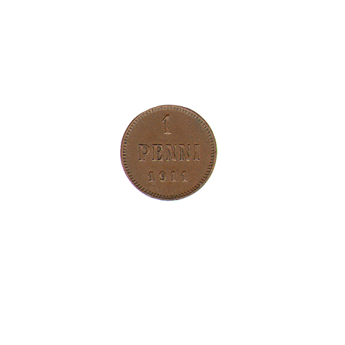 Монета номиналом 1 пенни Металл Финляндия в составе Российской Империи, 1911 г 1911 г инфо 9938k.
