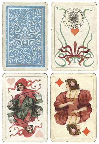 Игральные карты "ASS Patience", 52 листа Германия, 1910 год По каталогу Fournier № 489 Размер карт: 44mm x 65mm инфо 10147k.