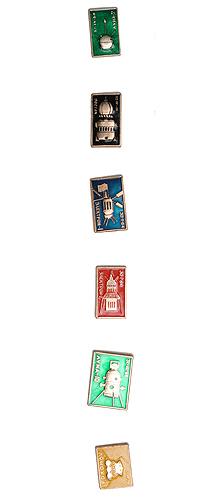Набор из 6 значков "Первые космические корабли" СССР, вторая половина XX века завод художественной гравюры на металле инфо 10201k.