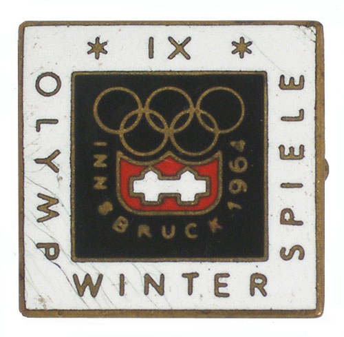 Знак "IX олимпийские зимние игры" (Бронза, эмаль - Австрия, 1964 г ) Markenrechtlich geschutzt Made in Austria" инфо 10487k.
