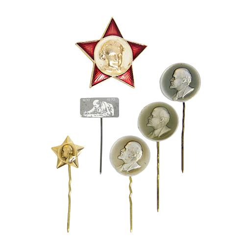 Комплект значков с изображением Ленина 6 штук Металл, литье СССР, 70-80-е годы ХХ века 1967 г инфо 10559k.