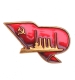 Значок "Аврора и знамя революции" (Металл, эмаль - СССР, вторая половина ХХ века) ленте геометрические фигуры; указана цена инфо 10570k.