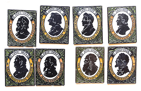 Русские писатели Комплект из 8 значков Металл, эмаль СССР, вторая половина ХХ века 1982 г инфо 10794k.